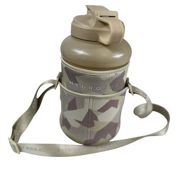 Hydrojug Lot 2 Bottles 73oz Coral Sand 2 Straws 1 Tan Sleeve Pockets Strap - Picture 14 of 16